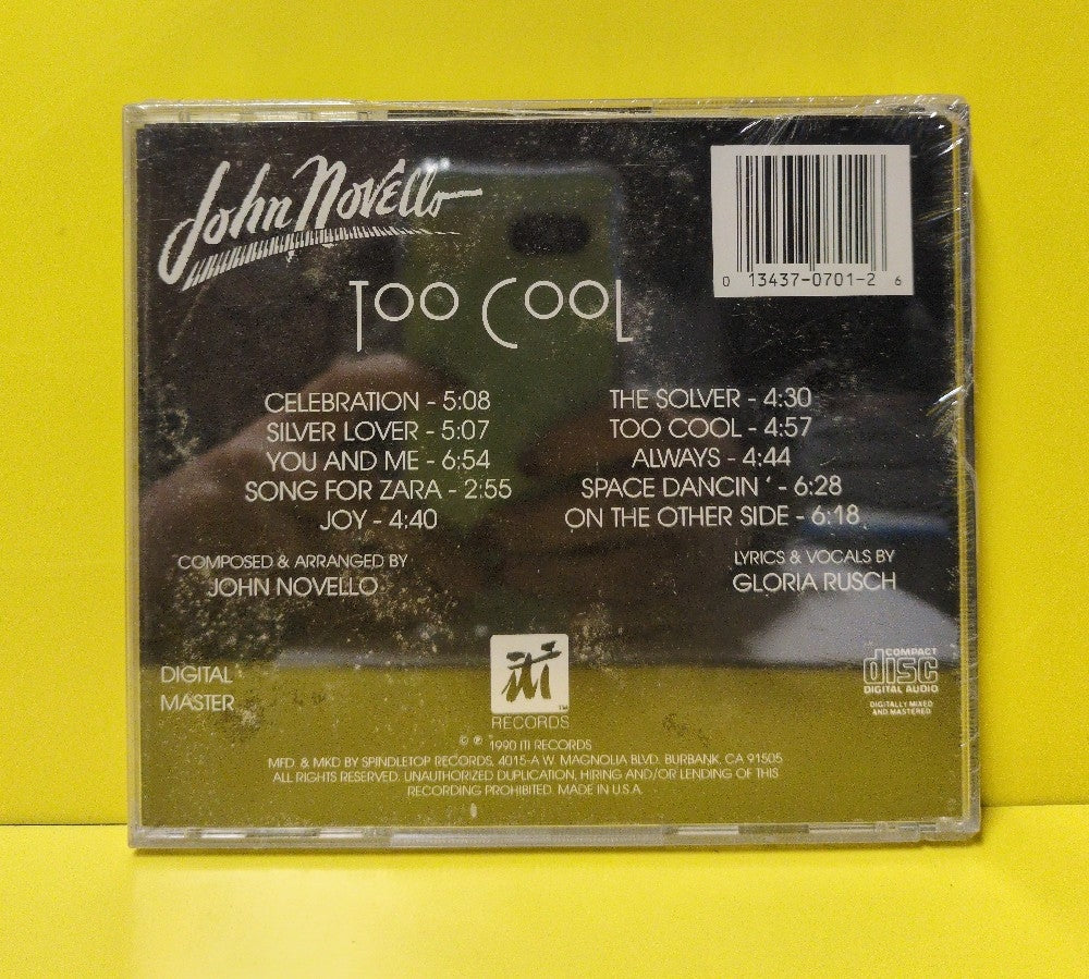 John Novello - Too Cool - 1990 - ITI-701CD - New - Sealed - CDs
