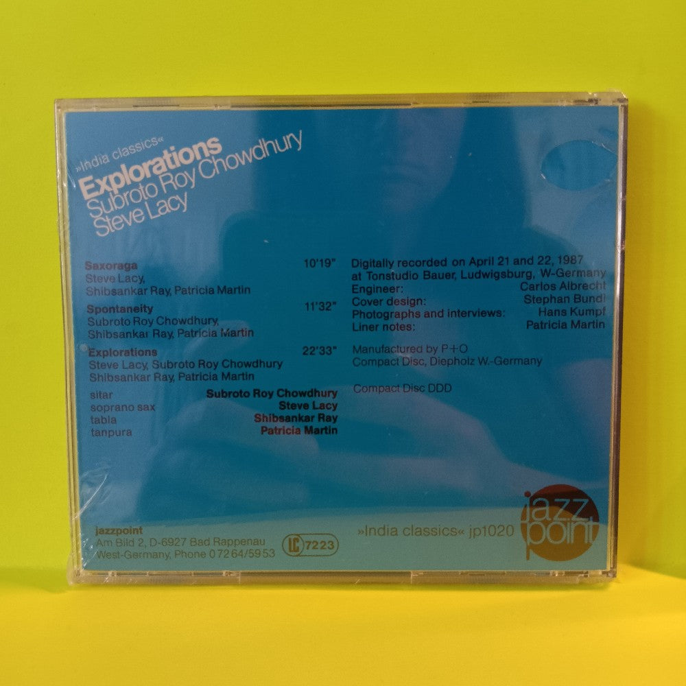 Subroto Roy Chowdhury / Steve Lacy - Explorations GERMANY - 1987 - JP 1020 - New - Sealed - CDs