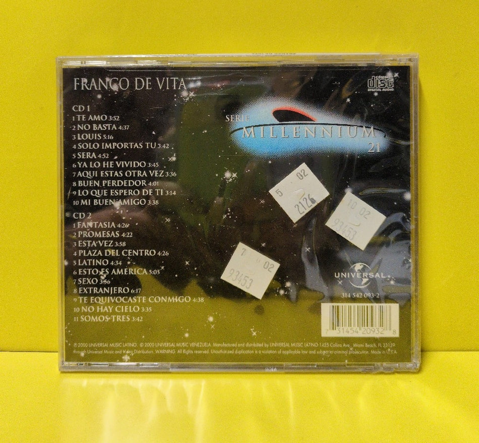 Franco De Vita - Serie Millennium 21 - 2000 - 314 542 093-2 - New - Sealed - CDs - 2xCD