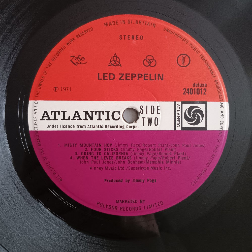 Led Zeppelin - IV / Untitled UK Version 8 - 1971 - 2401012 - Used - VG++ - Vinyl