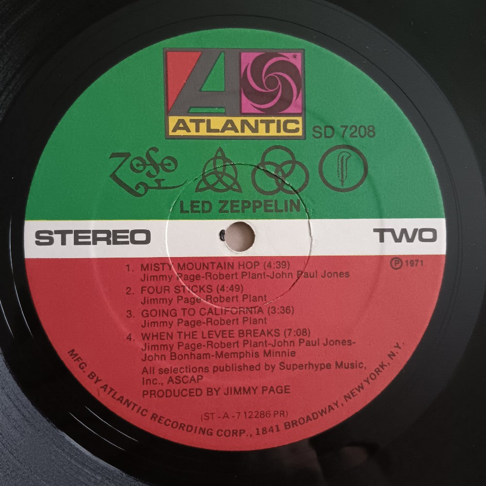 Led Zeppelin - IV / Untitled PR Presswell Porky/Pecko - 1971 - SD 7208 - Used - VG++ - Vinyl