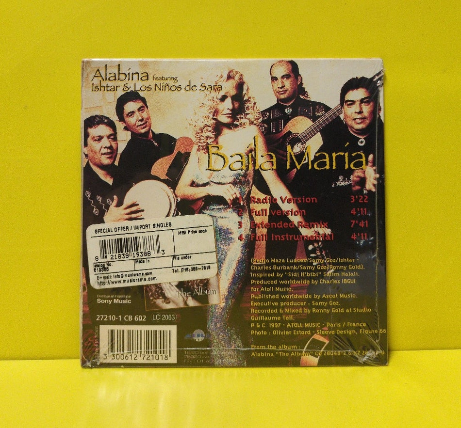 Alabina Featuring Ishtar & Los Niños De Sara - Baila Maria - 1997 - 27210-1 - New - Sealed - CDs - Maxi-Single - France Import - Cardboard Sleeve