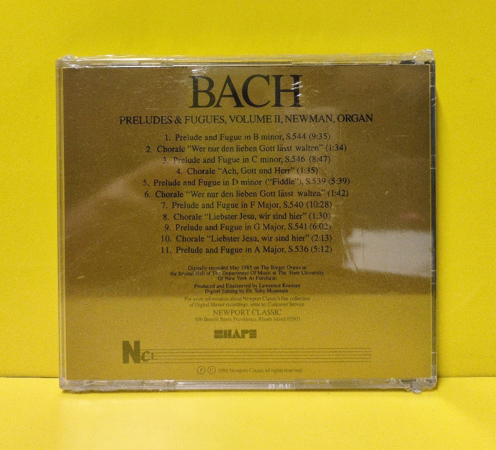Johann Sebastian Bach, Anthony Newman - Bach: Preludes & Fugues For Organ Volume 2 - 1986 - NC 60002 - New - Sealed - CDs