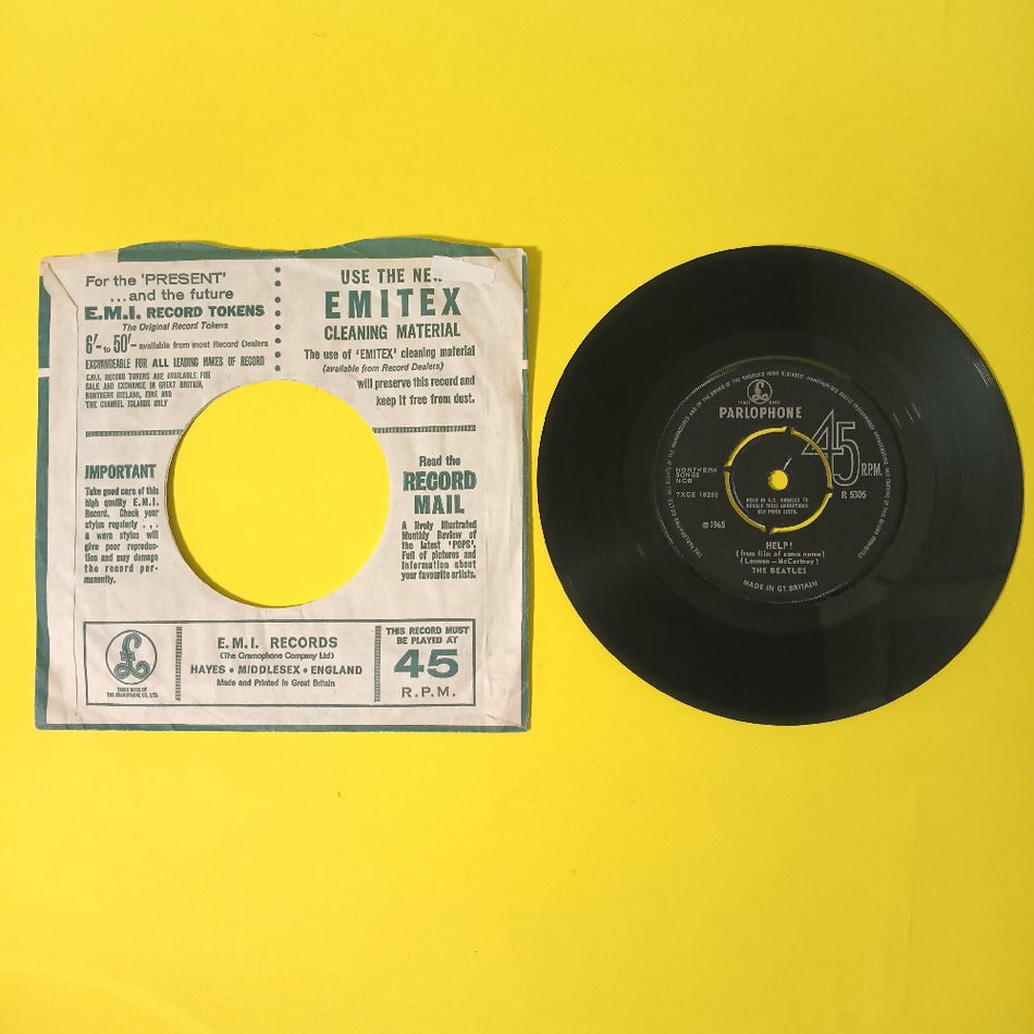 The Beatles - Help / I'm Down UK 7" 45 PROMO - 1965 - R 5305 - Used - VG+ - Vinyl