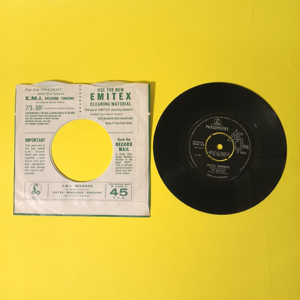 The Beatles - Hello Goodbye / Walrus UK 7" 45 PROMO - 1967 - R 5655 - Used - VG++ - Vinyl