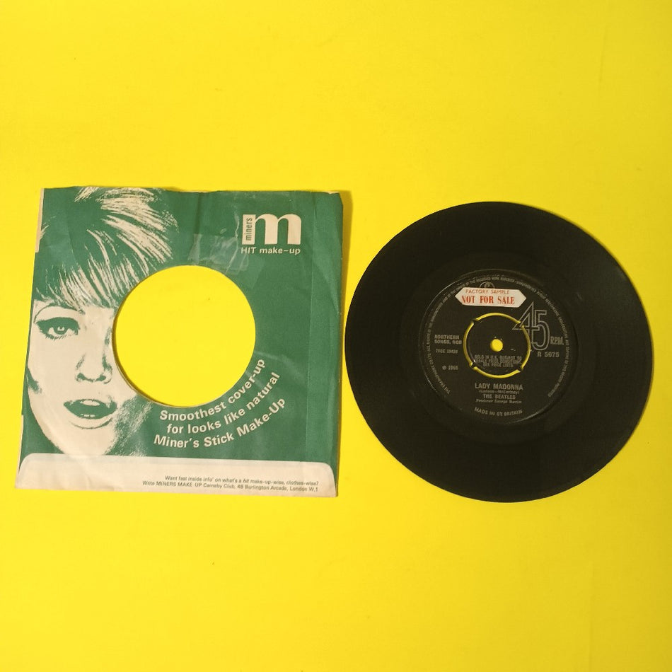 The Beatles - Lady Madonna / Inner Light UK 7" 45 PROMO - 1968 - R 5675 - Used - VG+ - Vinyl