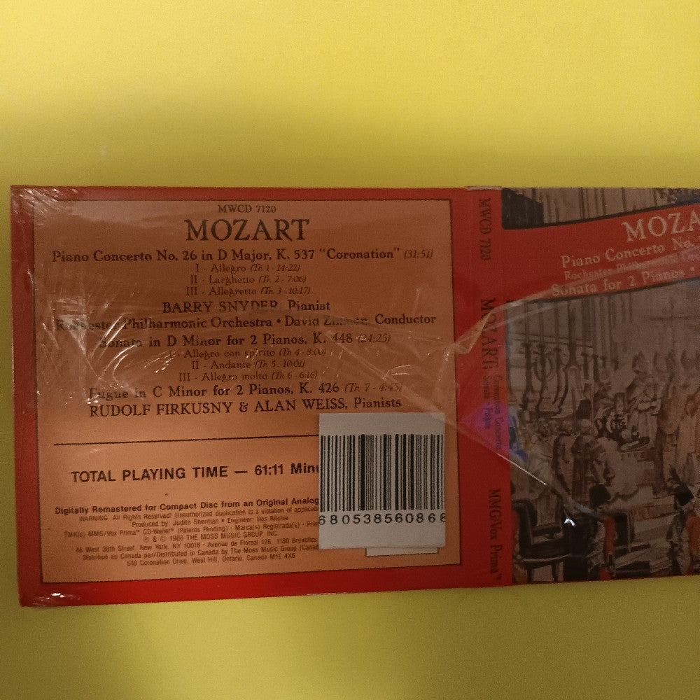 Mozart, Rochester Philharmonic Orchestra, David Zinman - Piano Concerto No. 26 "Coronation"  - MWCD 7120 - New - Sealed - CDs