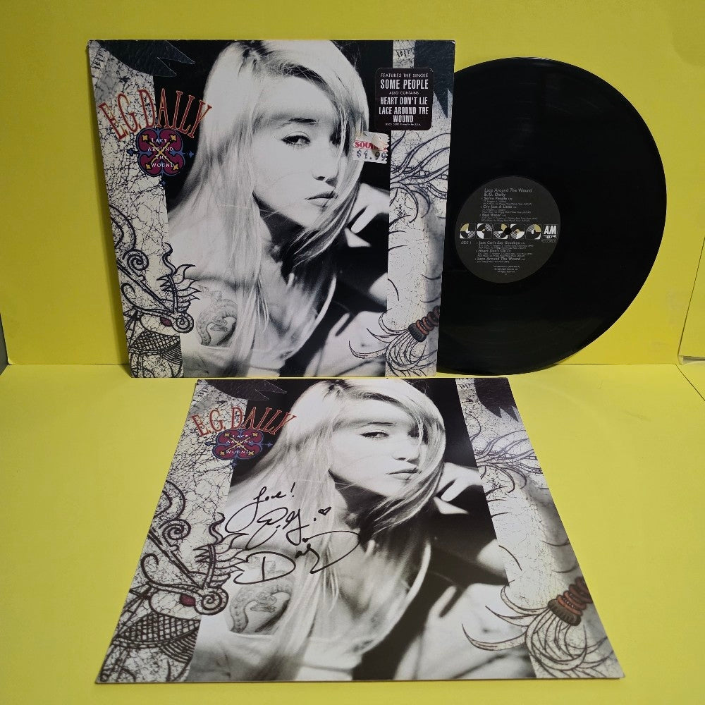 E.G. Daily - Lace Around The Wound / Promo  / With Autographed Insert Rare  - 1989 - SP 5202 - Used - VG++ - Vinyl