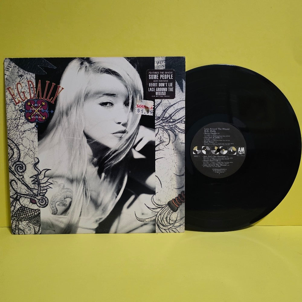 E.G. Daily - Lace Around The Wound / Promo  / With Autographed Insert Rare  - 1989 - SP 5202 - Used - VG++ - Vinyl