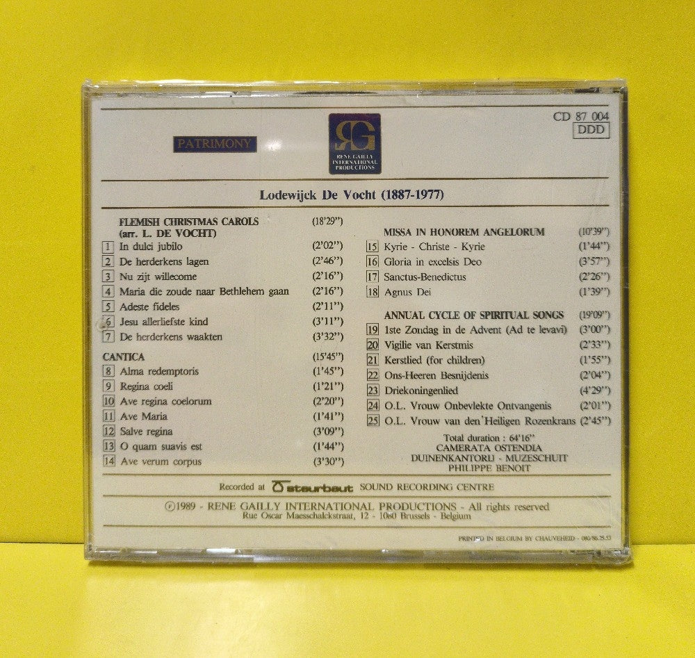 Camerata Ostendia, Duinenkantorij, Muzeschuit, Philippe Benoit, Lodewijk De Vocht - Lodewijk De Vocht - Choral Works - 1989 - CD 87 004 - New - Sealed - CDs - Belgium Import
