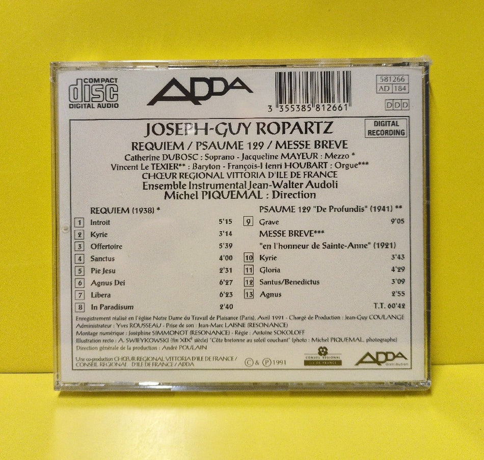 Joseph-Guy Ropartz - Requiem - 1991 - 581266 - New - Sealed - CDs - France Import