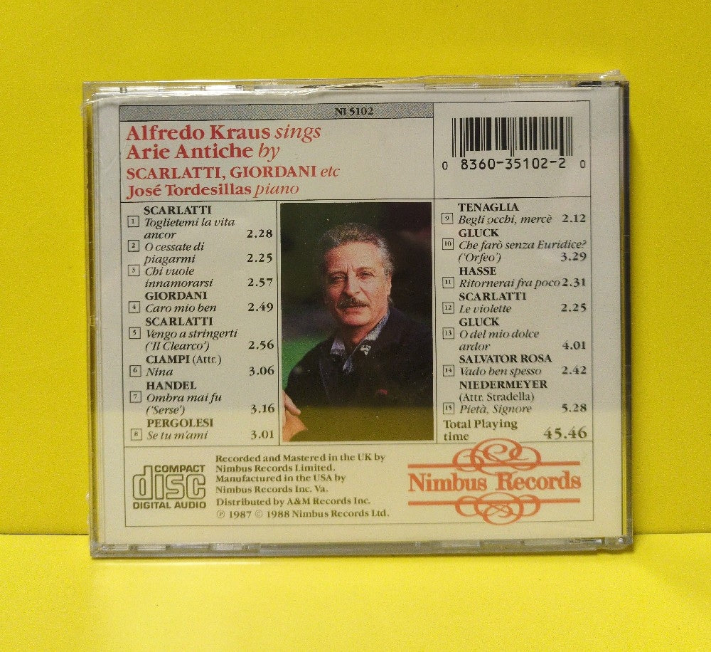 Alfredo Kraus & José Tordesillas - Arie Antiche - 1988 - NI 5102 - New - Sealed - CDs
