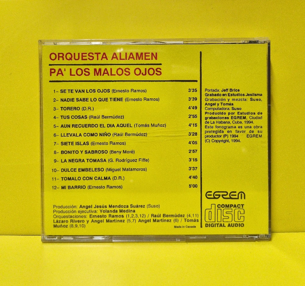 Orquesta Aliamen - Pa' Los Malos Ojos - 1994 - CD 0061 - Used - EX - CDs - Cuban Import