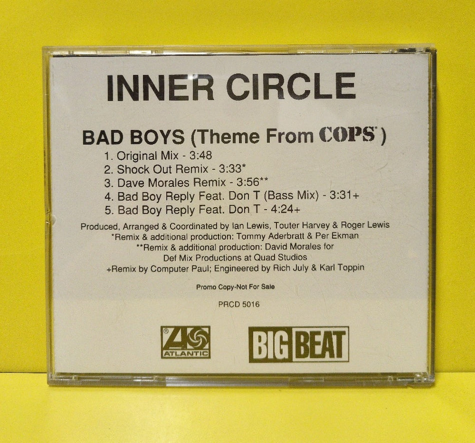Inner Circle - Bad Boys (Theme From Cops) - 1993 - PRCD 5016 - Used - EX - CDs - CD Single - Promo