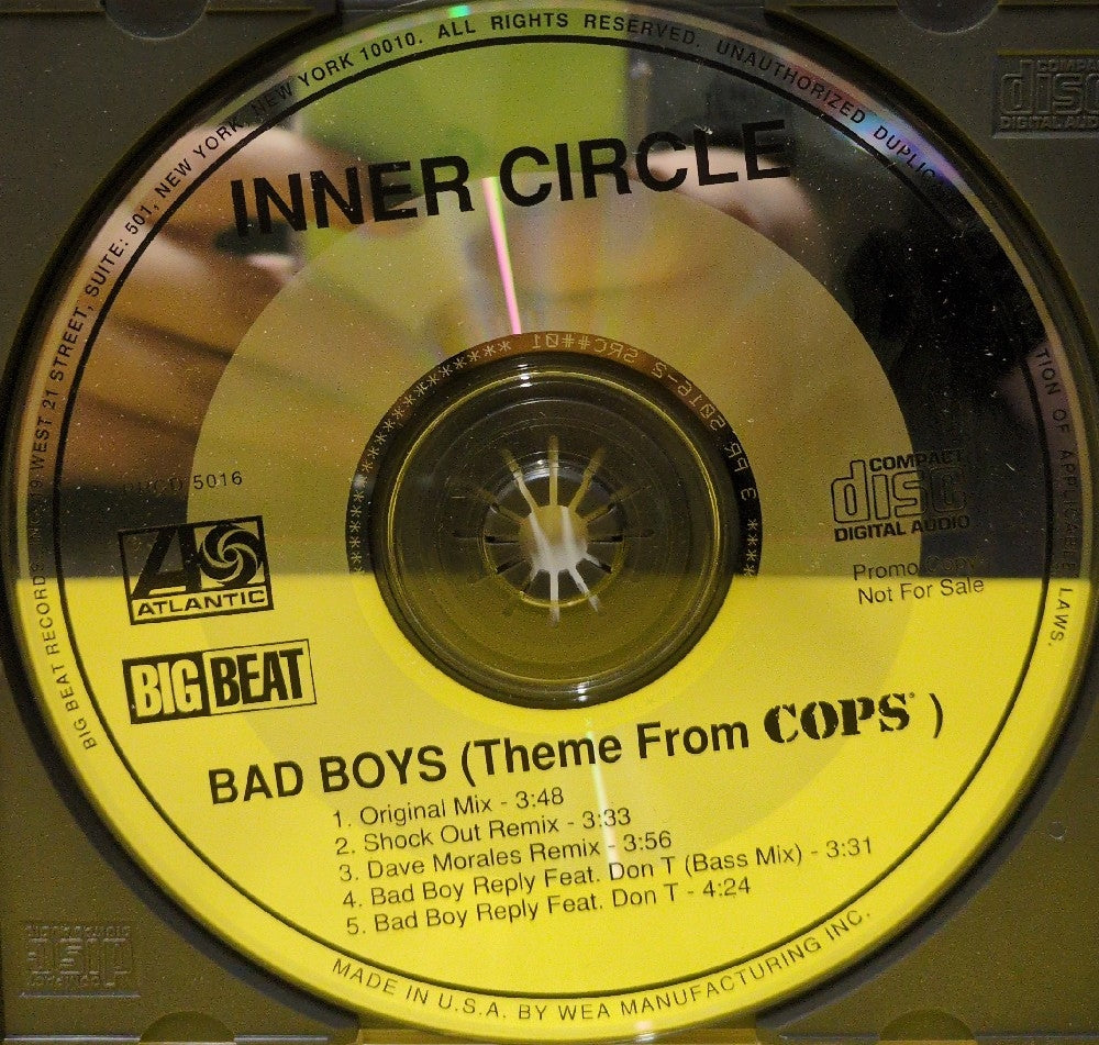 Inner Circle - Bad Boys (Theme From Cops) - 1993 - PRCD 5016 - Used - EX - CDs - CD Single - Promo