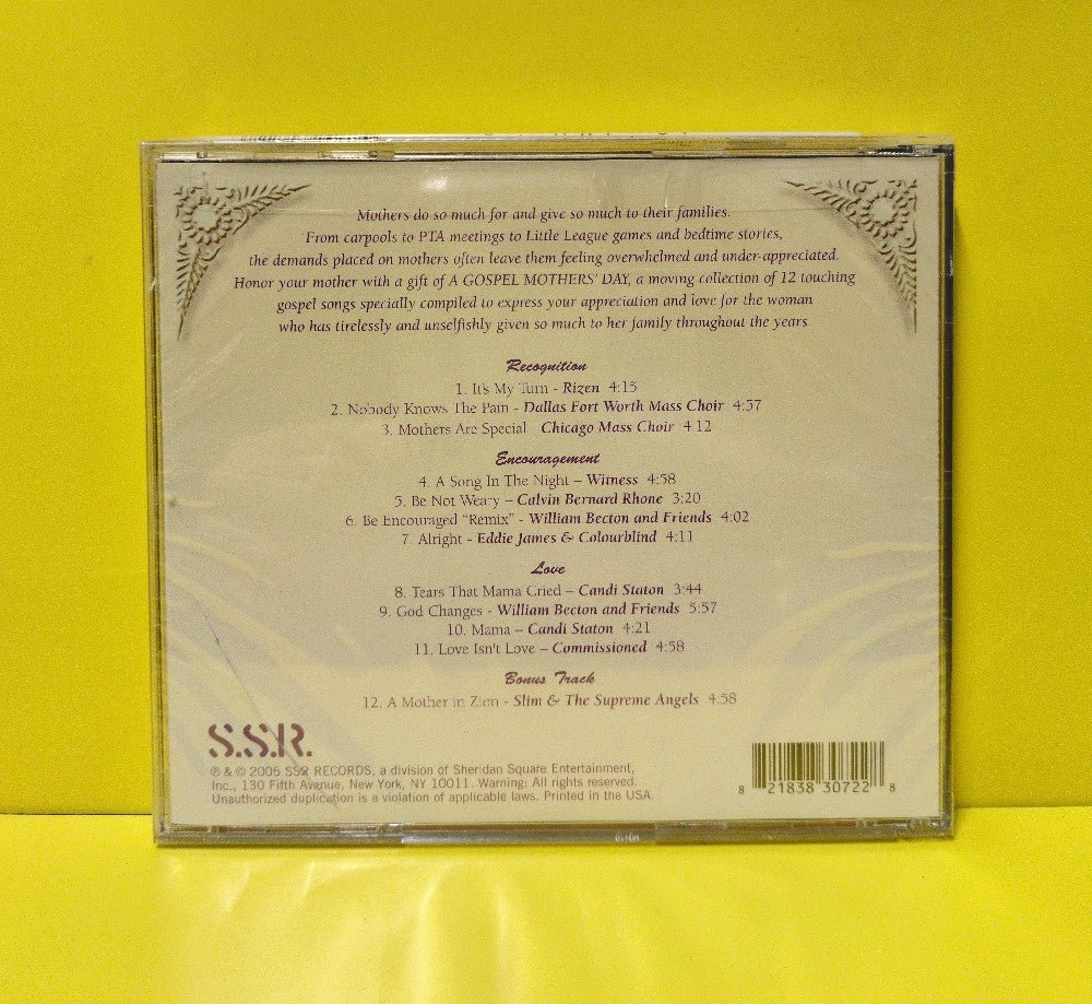 Various - A Gospel Mother's Day: Songs Of Recognition, Encouragement & Love - 2005 - 3072 - New - Sealed - CDs