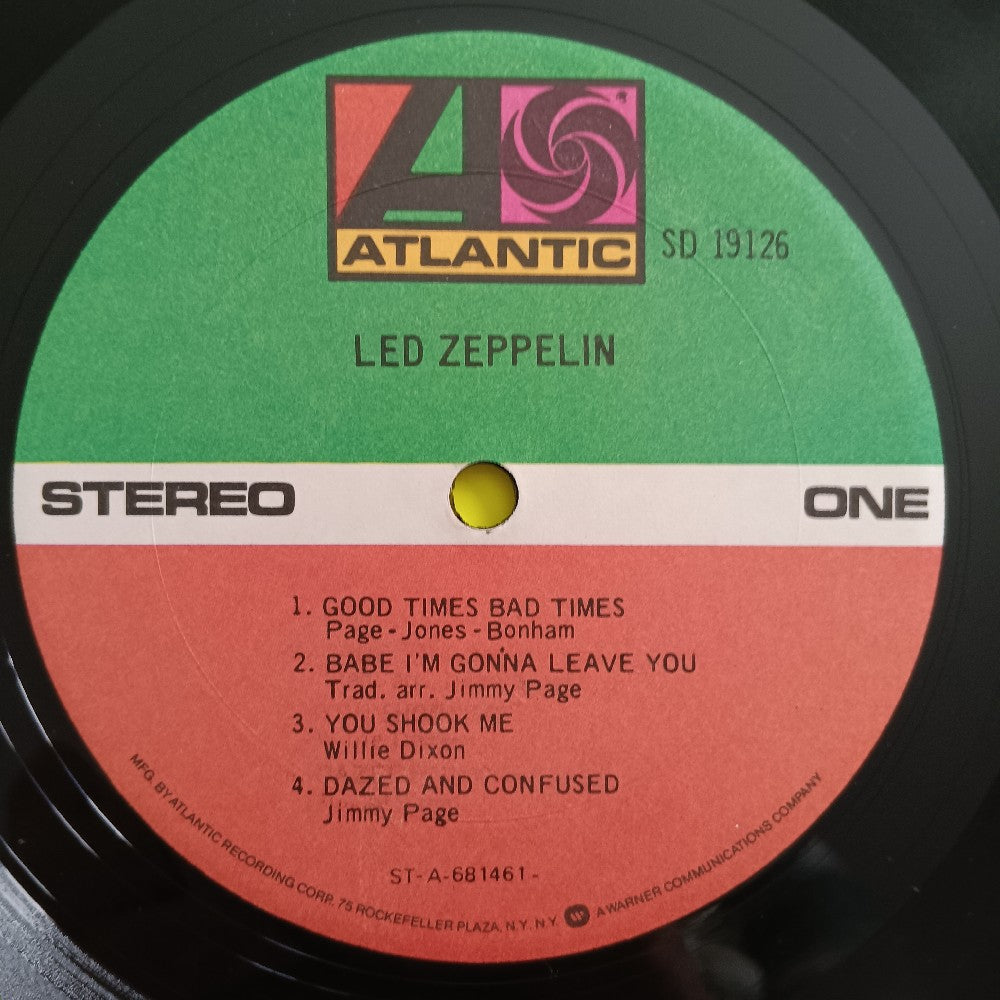 Led Zeppelin - Self Titled Rare Specialty Press Blank Label - 1977 - SD 19126 - Used - VG++ - Vinyl