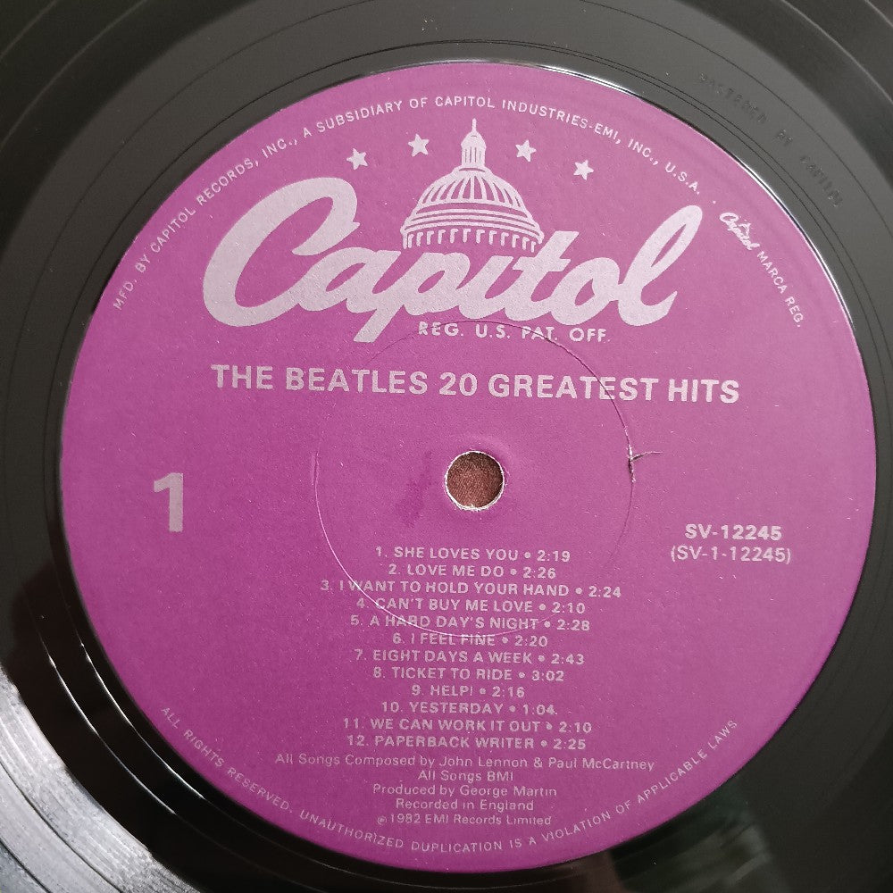 The Beatles - 20 Greatest Hits OG Misprint - 1982 - SV-12245 - Used - VG++ - Vinyl