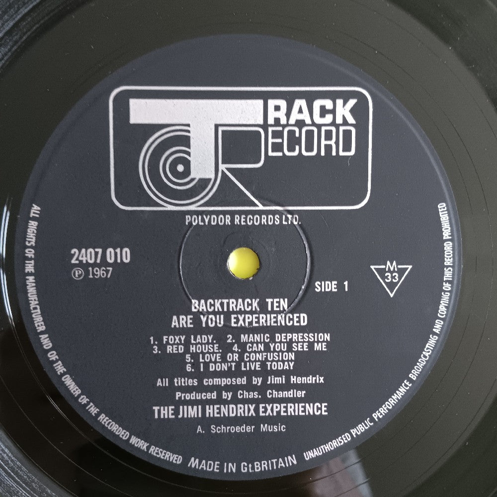 Jimi Hendrix - Are You Experienced - Backtrack 10 UK MONO - 1970 - 2407 010 - Used - VG - Vinyl