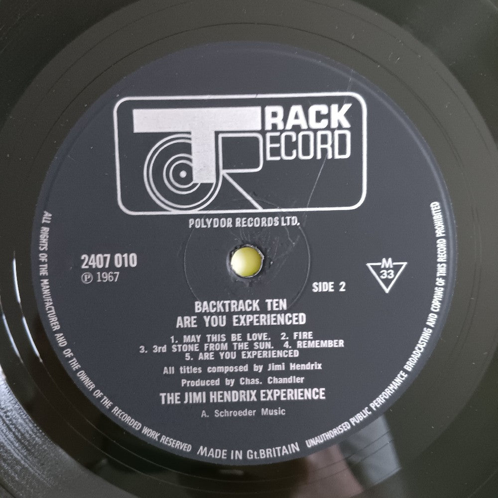 Jimi Hendrix - Are You Experienced - Backtrack 10 UK MONO - 1970 - 2407 010 - Used - VG - Vinyl
