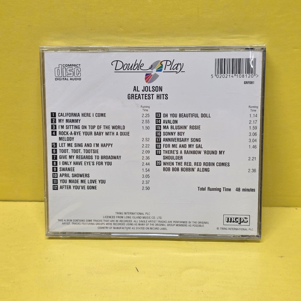Al Jolson - Greatest Hits - GRF081 - New - Sealed - CDs