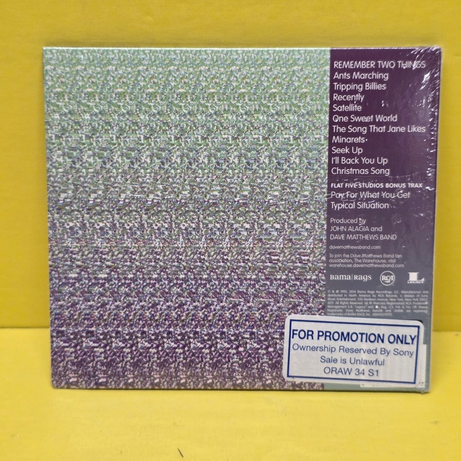 David Matthew Band  - Remember Two Things  / Rare Promo  - 2014 - ORAW 34 S1 - New - Sealed - CDs