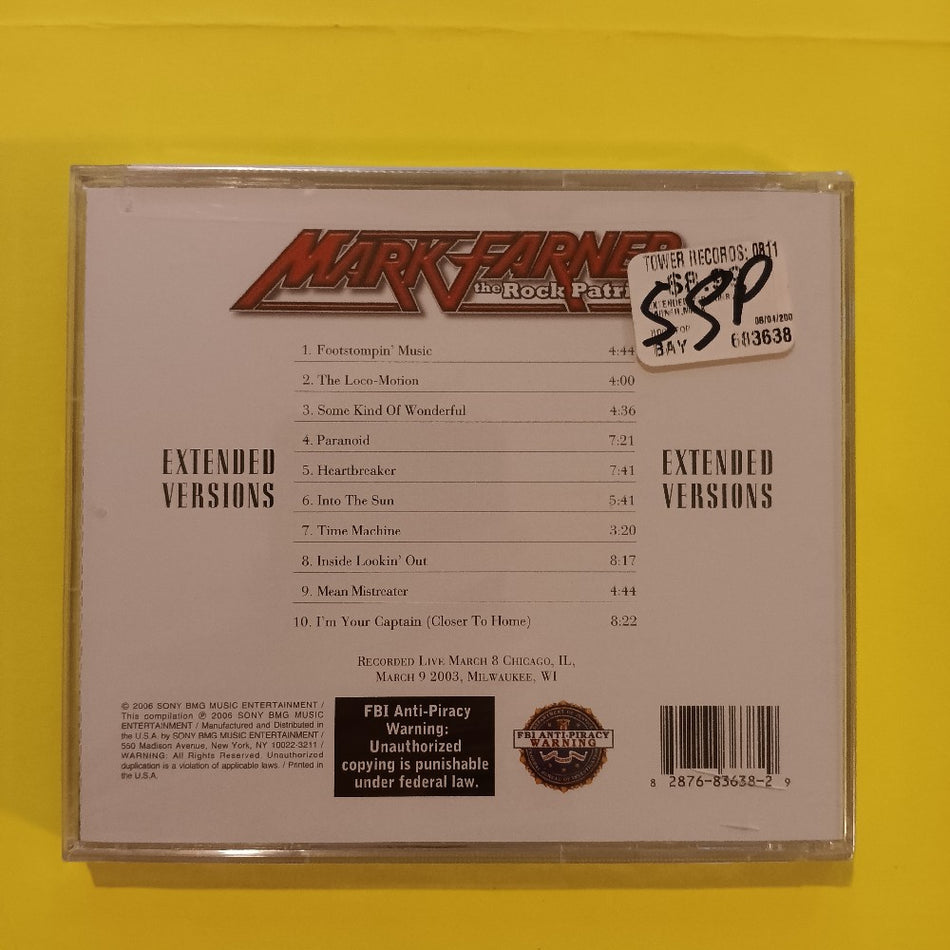 Mark Farner - Extended Versions - 2007 - A 683638 - New - Sealed - CDs