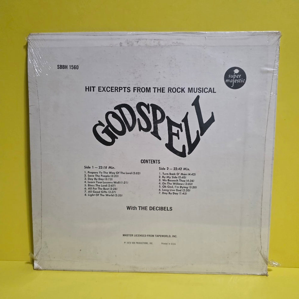 The Decibels - Hit Excerpts From The Rock Musical Godspell - 1973 - SBBH 1560 - New - Sealed - Vinyl