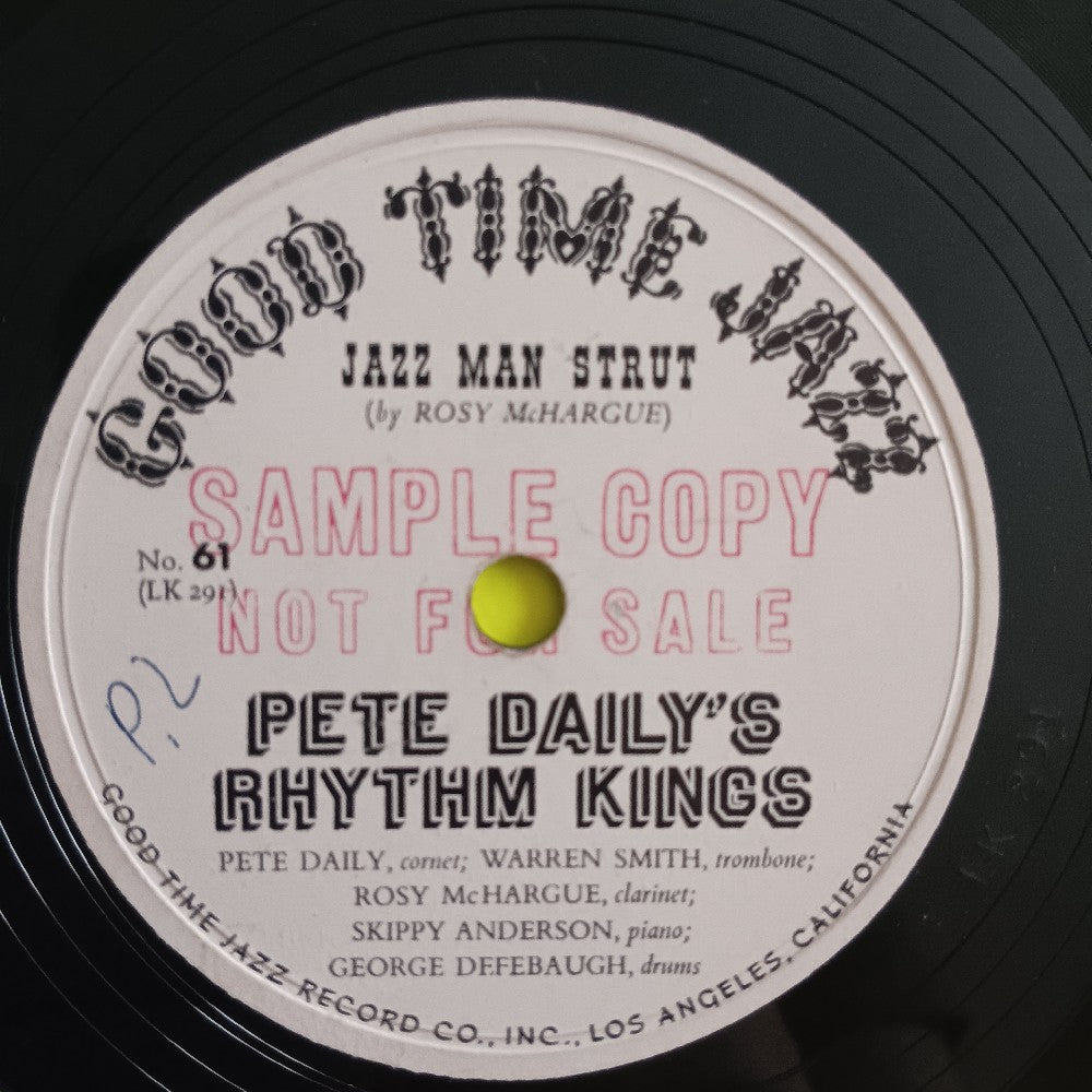 Pete Daily's Rhythm Kings - Sobbin' Blues PROMO 10" 78 - Good Times Jazz 61 - Used - VG+ - Vinyl