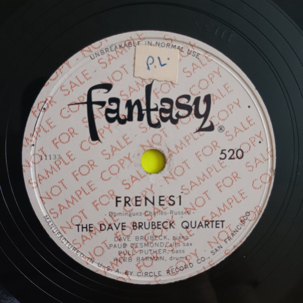 Dave Brubeck Quartet - At A Perfume Counter PROMO 10" 78 - 1952 - Fantasy 520 - Used - VG+ - Vinyl
