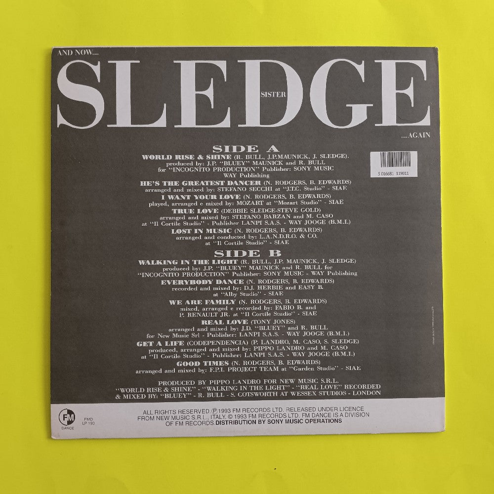 Sister Sledge - And Now...Sledge...Again UK - 1993 - FMD LP 190 - Used - VG++ - Vinyl