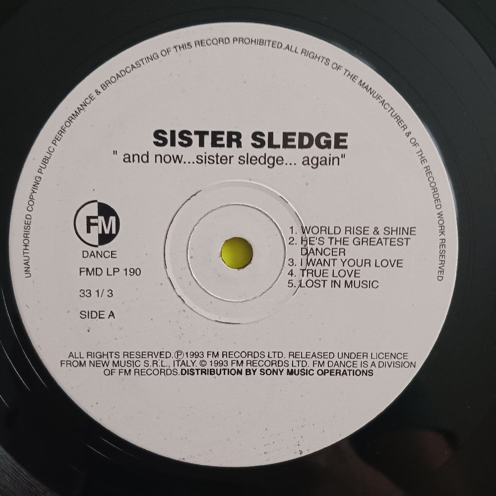 Sister Sledge - And Now...Sledge...Again UK - 1993 - FMD LP 190 - Used - VG++ - Vinyl