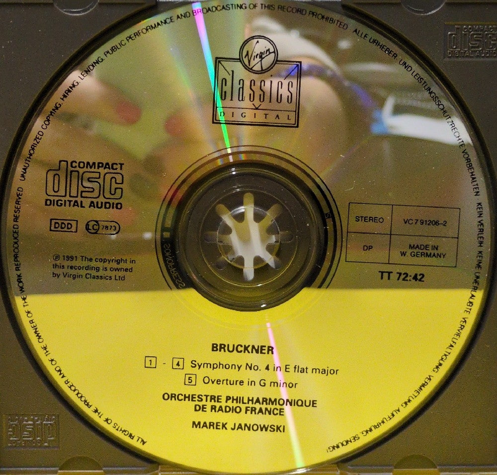 Anton Bruckner, Marek Janowski, Orchestra Philharmonique de Radio France - Symphony No. 4 / Overture in G minor - 1991 - VC 7 91206-2 - Used - EX - CDs - UK Import