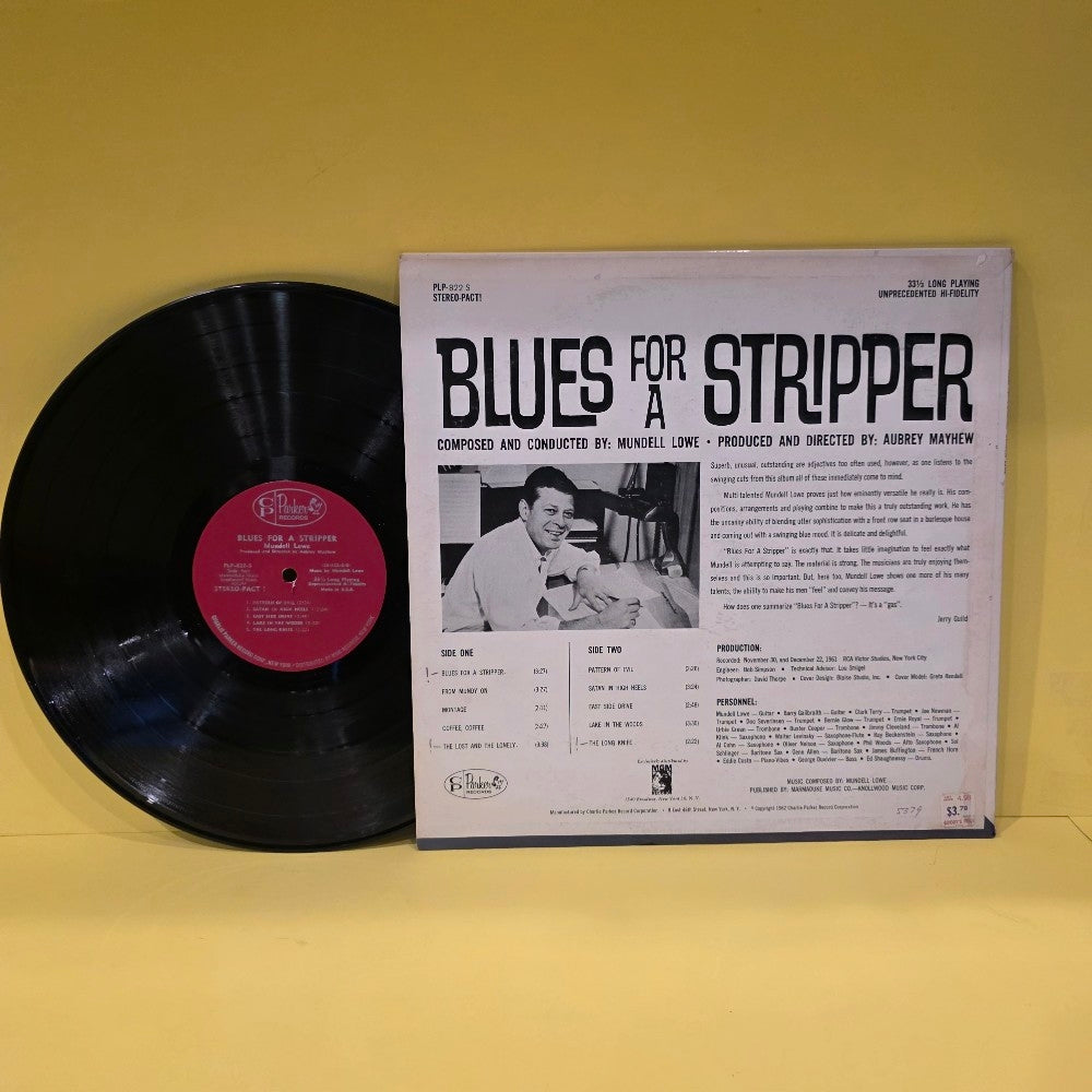 Mundell Lowe - Blues For Stripper - 1962 - PLP-822-S - Used - VG++ - Vinyl