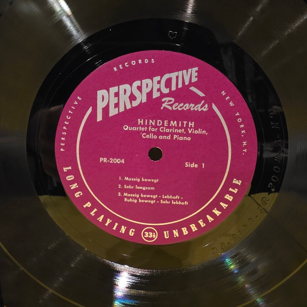 Hindemith / Piston - Quartet For Clarinet, Violin, Cello And Piano For Violin, Violoncello And Piano - 1954 - PR-2004 - Used - VG+ - Vinyl