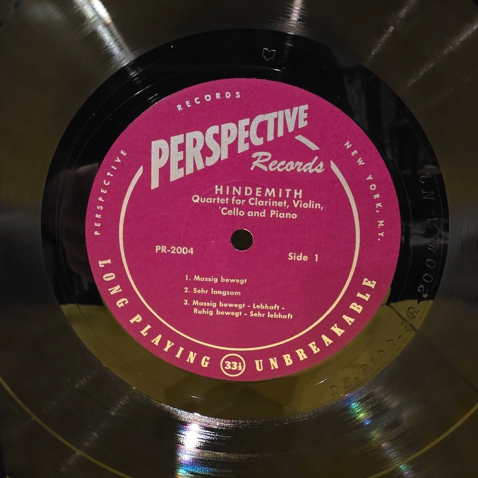 Hindemith / Piston - Quartet For Clarinet, Violin, Cello And Piano For Violin, Violoncello And Piano - 1954 - PR-2004 - Used - VG+ - Vinyl