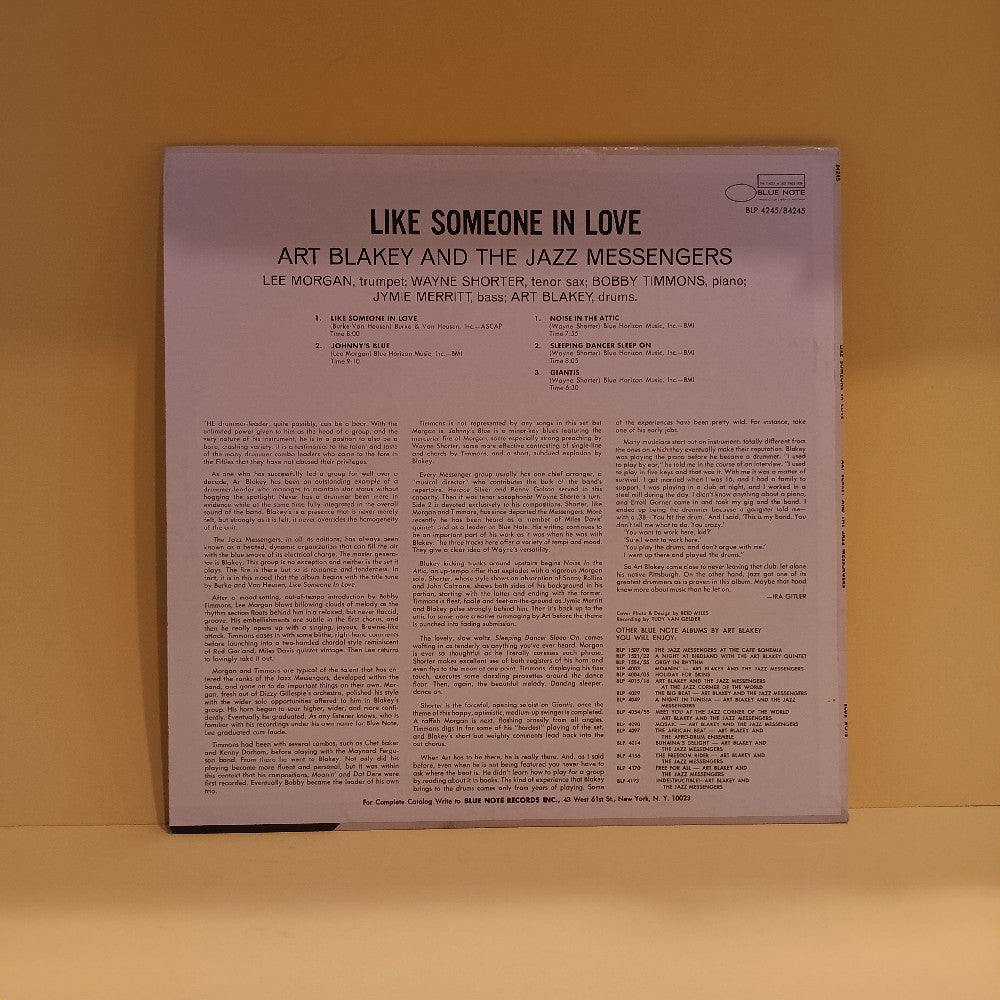 Art Blakey & The Jazz Messengers - Like Someone In Love - 1978 - BST 84245 - Used - VG++ - Vinyl