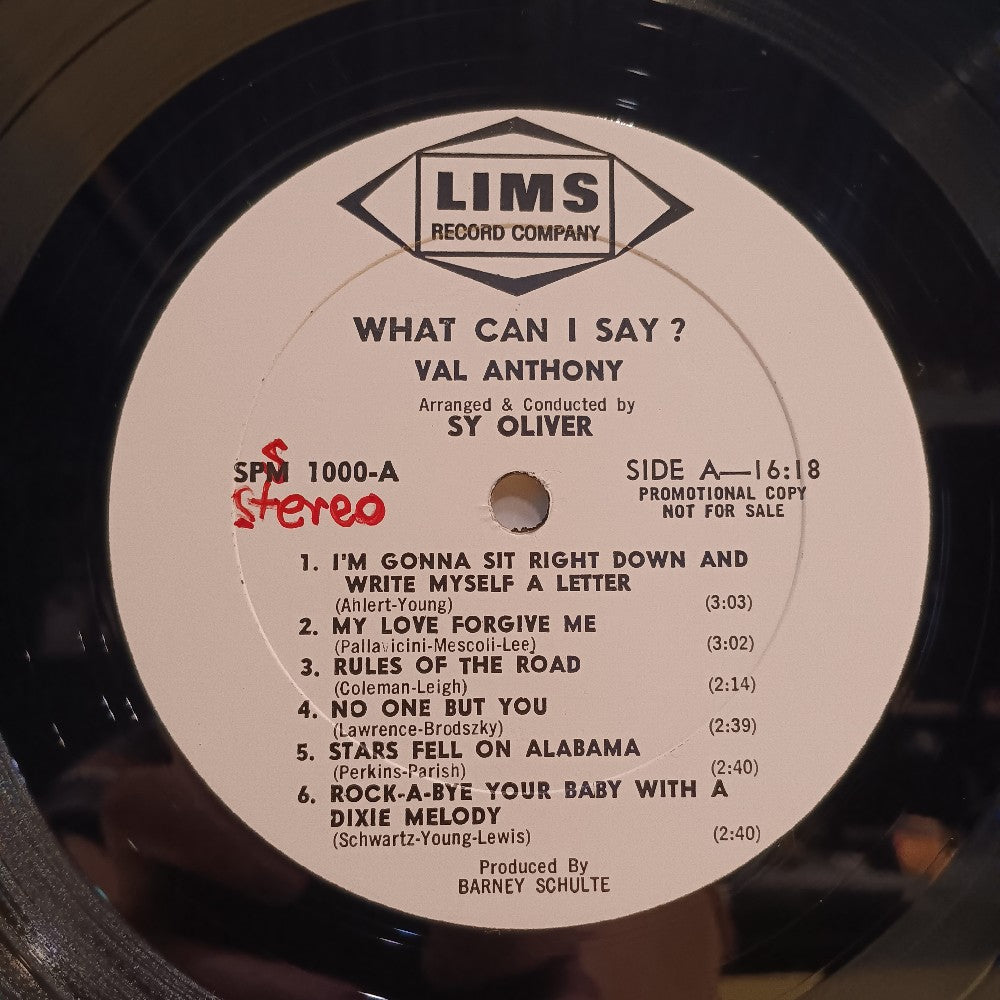 Val Anthony & Sy Oliver - What Can I Say? PROMO - 1966 - SPS 1000 / SPM 1000 - Used - VG++ - Vinyl