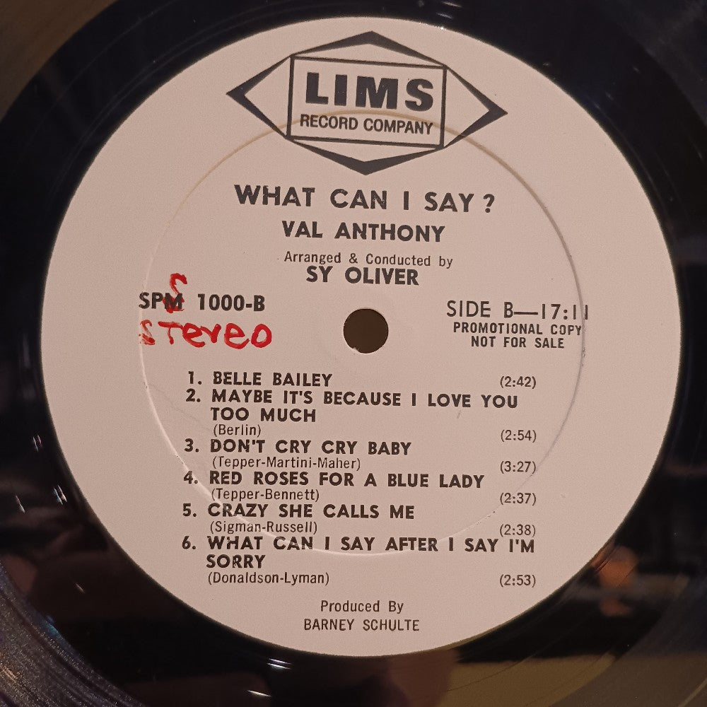 Val Anthony & Sy Oliver - What Can I Say? PROMO - 1966 - SPS 1000 / SPM 1000 - Used - VG++ - Vinyl
