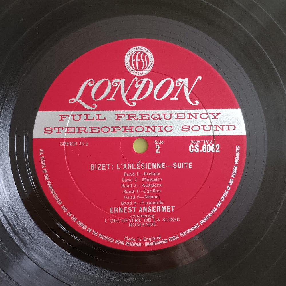 Ernest Ansermet / Bizet - Carmen Suite & L'Arlesienne - 1959 - CS 6062 - Used - VG++ - Vinyl