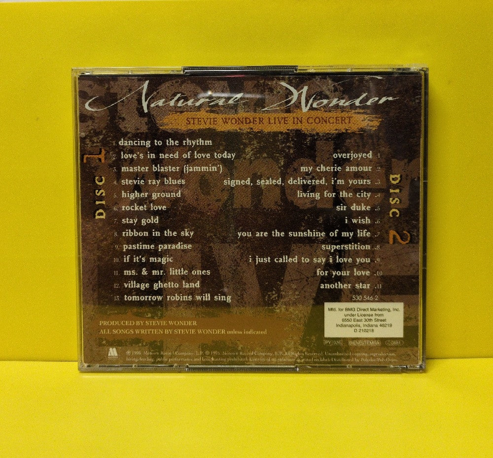 Stevie Wonder - Natural Wonder - Live In Concert - 1995 - 530 546-2 / D 210218 - Used - EX - CDs - 2xCD Set - BMG Club Edition