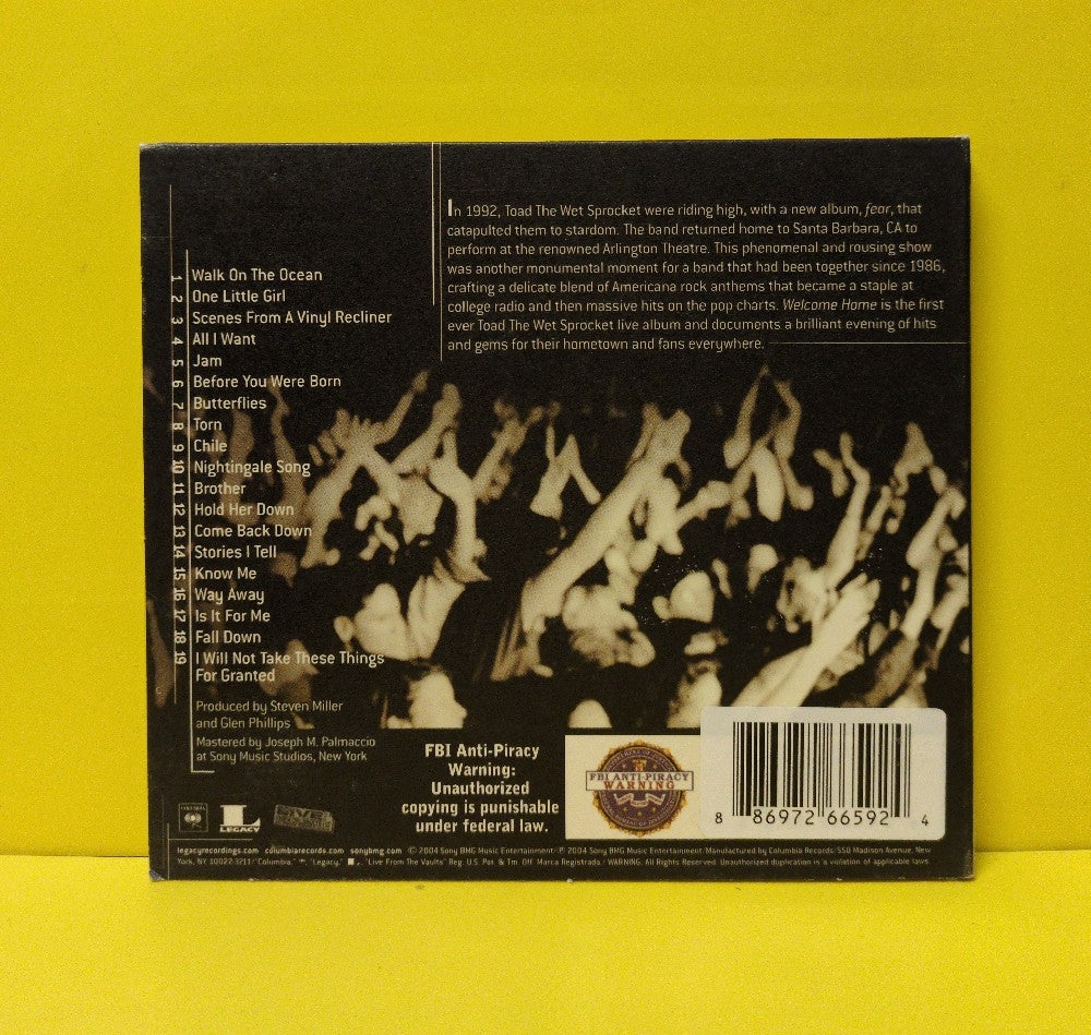 Toad The Wet Sprocket - Welcome Home: Live At The Arlington Theatre, Santa Barbara 1992 - 2004 - CK92825 - Used - EX - CDs