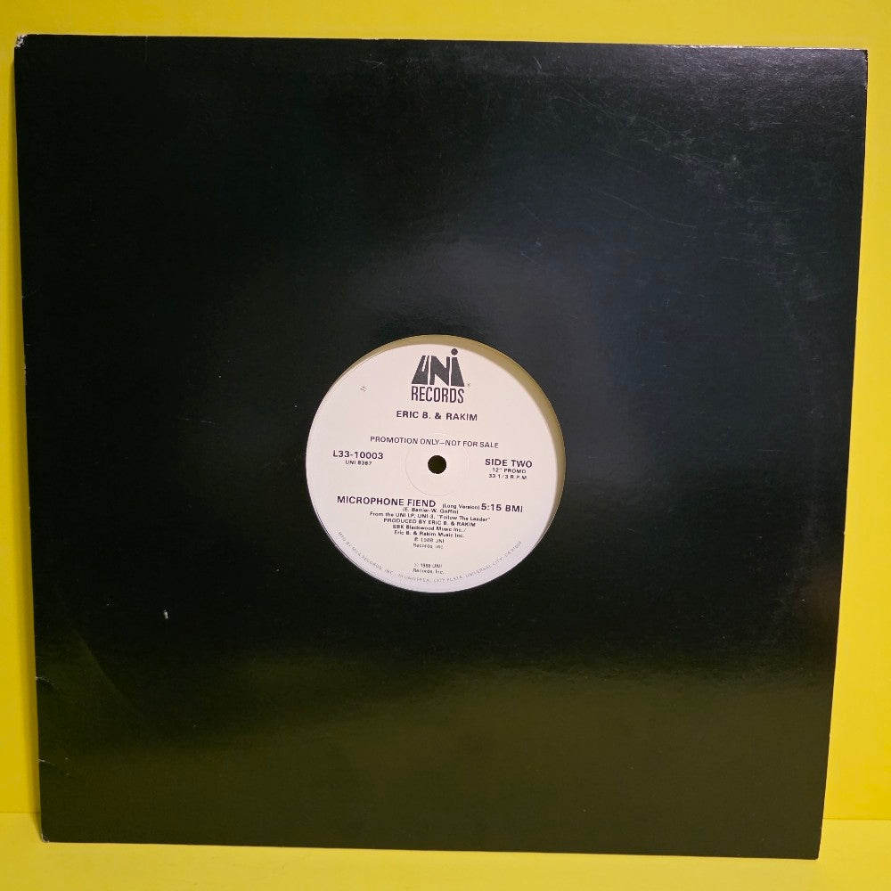 Eric B. Rakim - Microphone Fiend / Promo/ Autographed  - 1988 - L33-10003 - Used - VG++ - Vinyl