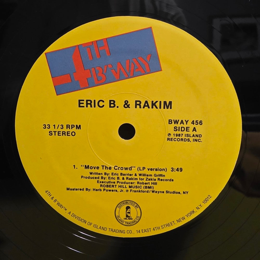 Eric B. Rakim - Move The Crowd / Paid In Full (Remixes) Autographed  - 1987 - BWAY 456 - Used - VG+ - Vinyl