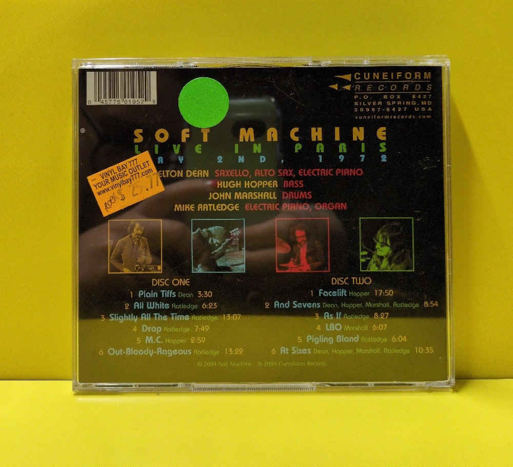 Soft Machine - Live In Paris May 2nd, 1972 - 2004 - Rune 195/196 - Used - EX - CDs - 2xCD - Reissue