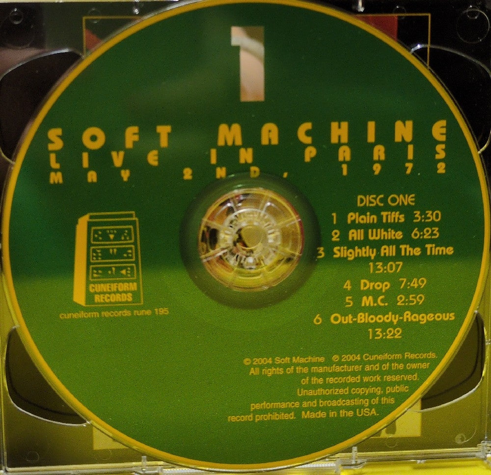 Soft Machine - Live In Paris May 2nd, 1972 - 2004 - Rune 195/196 - Used - EX - CDs - 2xCD - Reissue