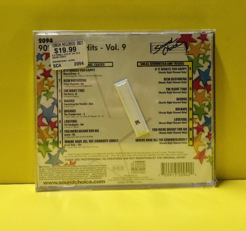 Various - 90's Female Hits - Vol. 9 - 2094 - New - Sealed - CDs - Karaoke