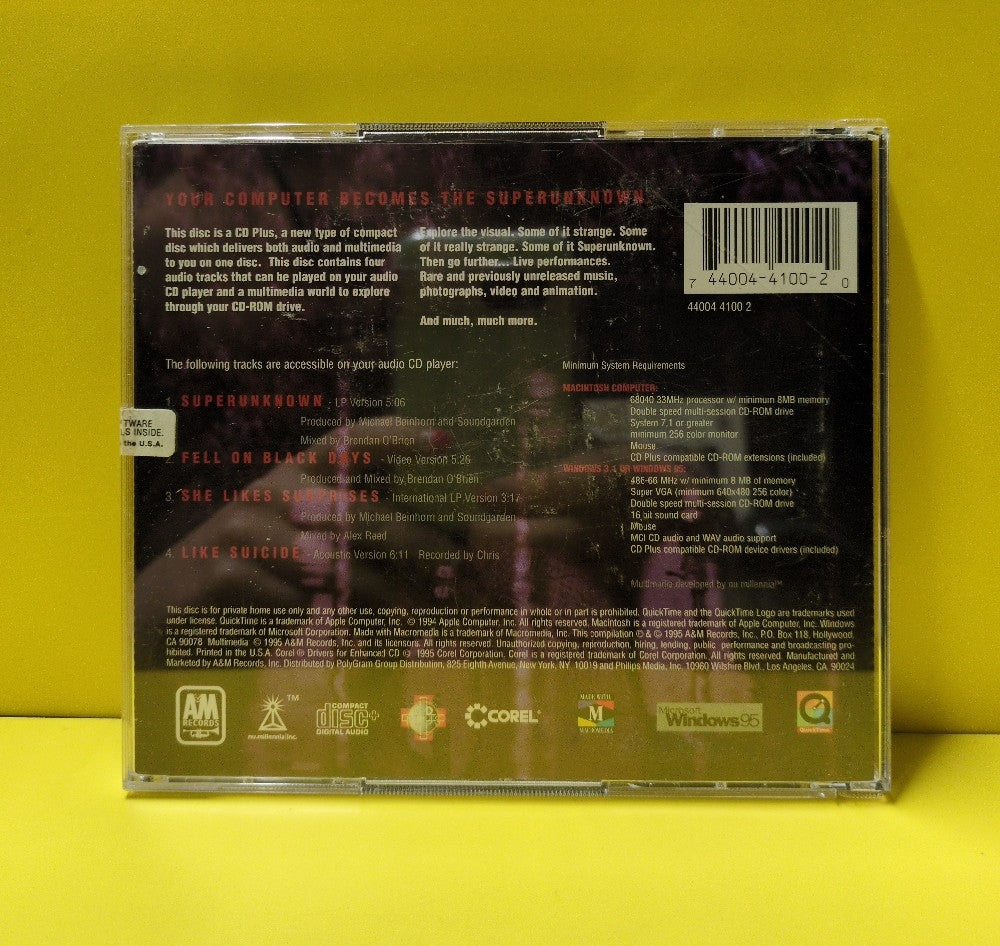 Soundgarden - Alive In The Superunknown - 1995 - 44004 4102 2 - Used - VG++ - CDs - 2 Disc Set - CD+