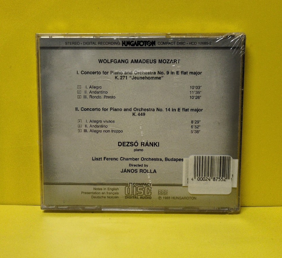 Mozart, Dezso Ranki, Liszt Ference Chamber Orchestra Budapest, Janos Rolla - Piano Concertos On E Flat Major K.271 "Jeunehomme" & K.449 - 1985 - HCD 12685-2 - New - Sealed - CDs - European Import