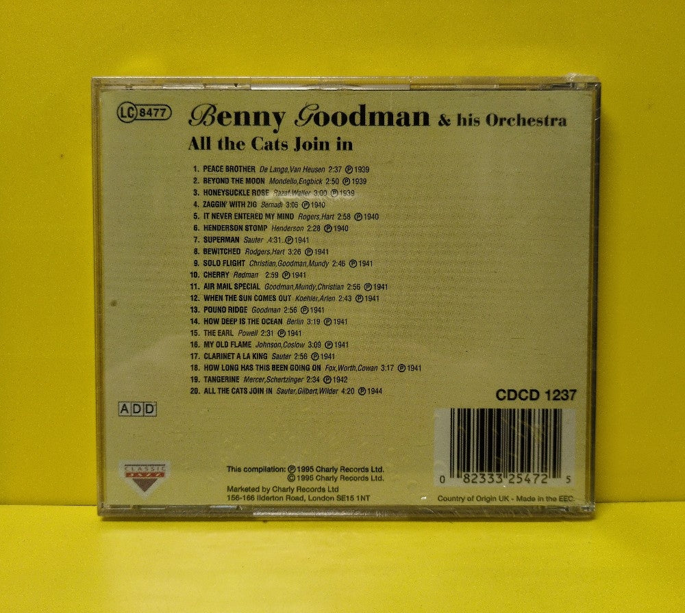 Benny Goodman And His Orchestra - Benny Goodman & His Orchestra: All The Cats Join In - 1995 - CDCD 1237 - New - Sealed - CDs - UK Import